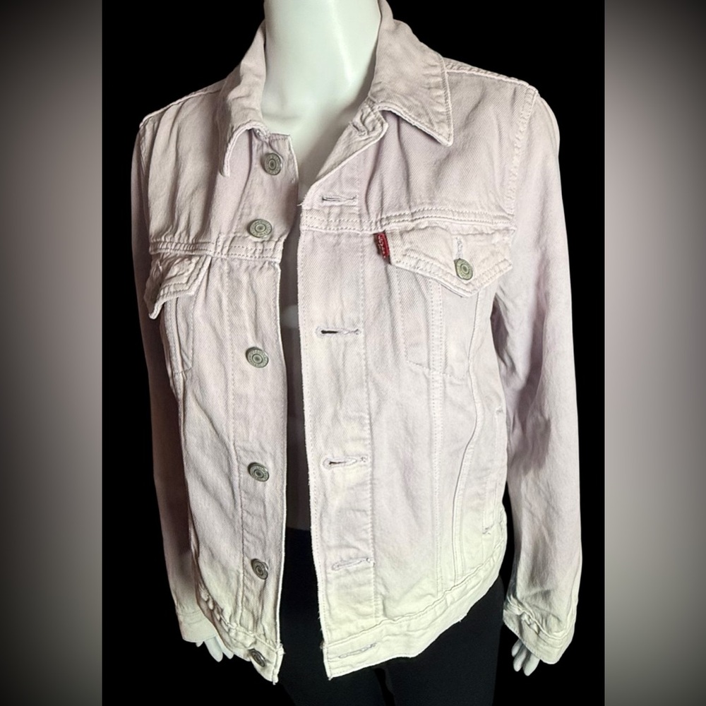 Levi’s Lavender and White OMBRÉ Denim Trucker Jacket Womens - Size Medium